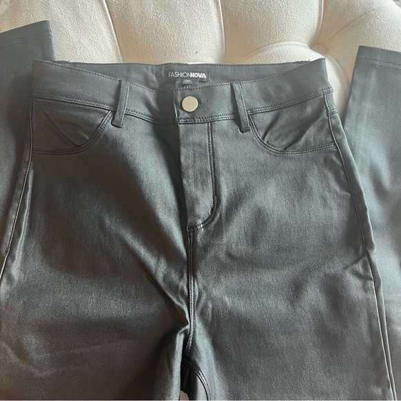 FASHION NOVA- Black Leather Pants - Picture 7 of 9